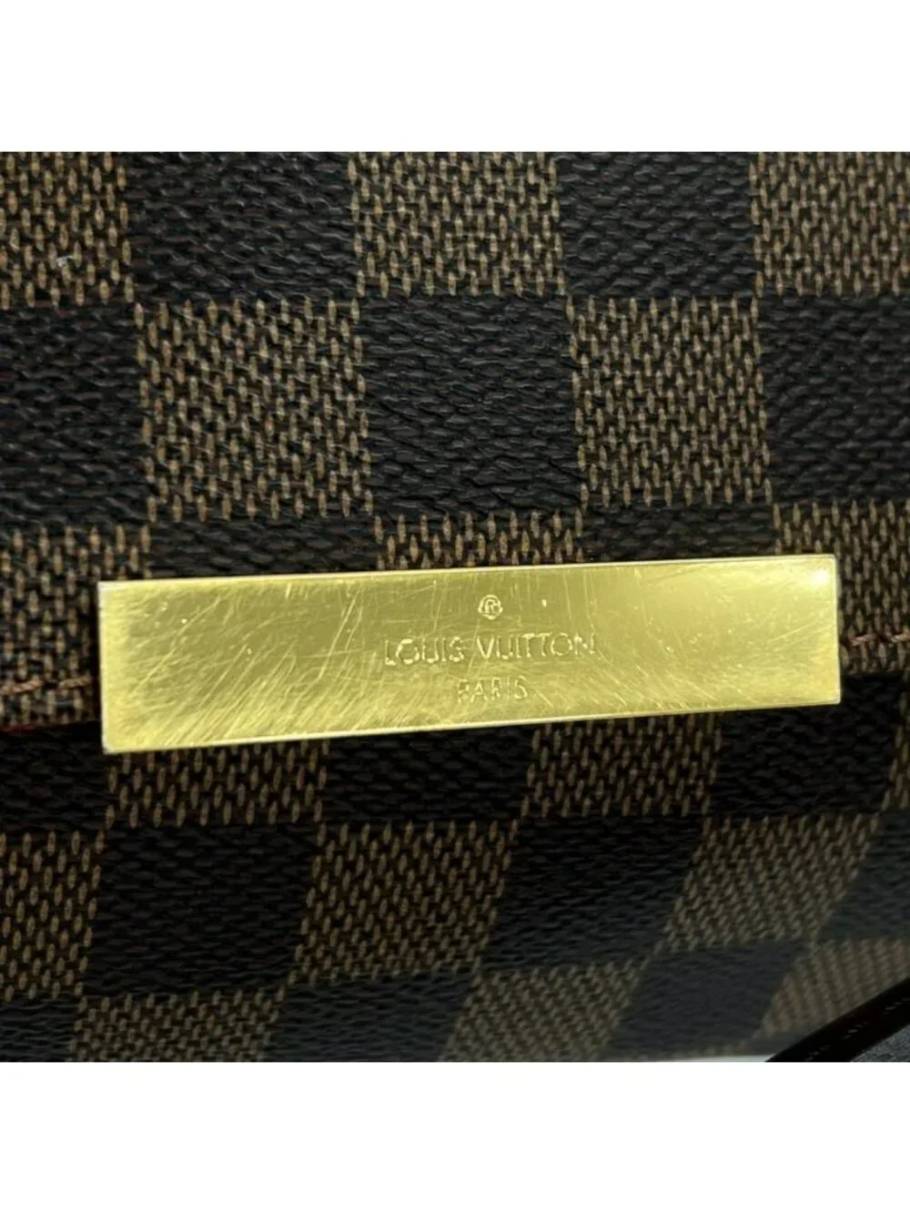 Louis Vuitton Shoulder Bag Damier Ebene Favorite MM Plaid Brown